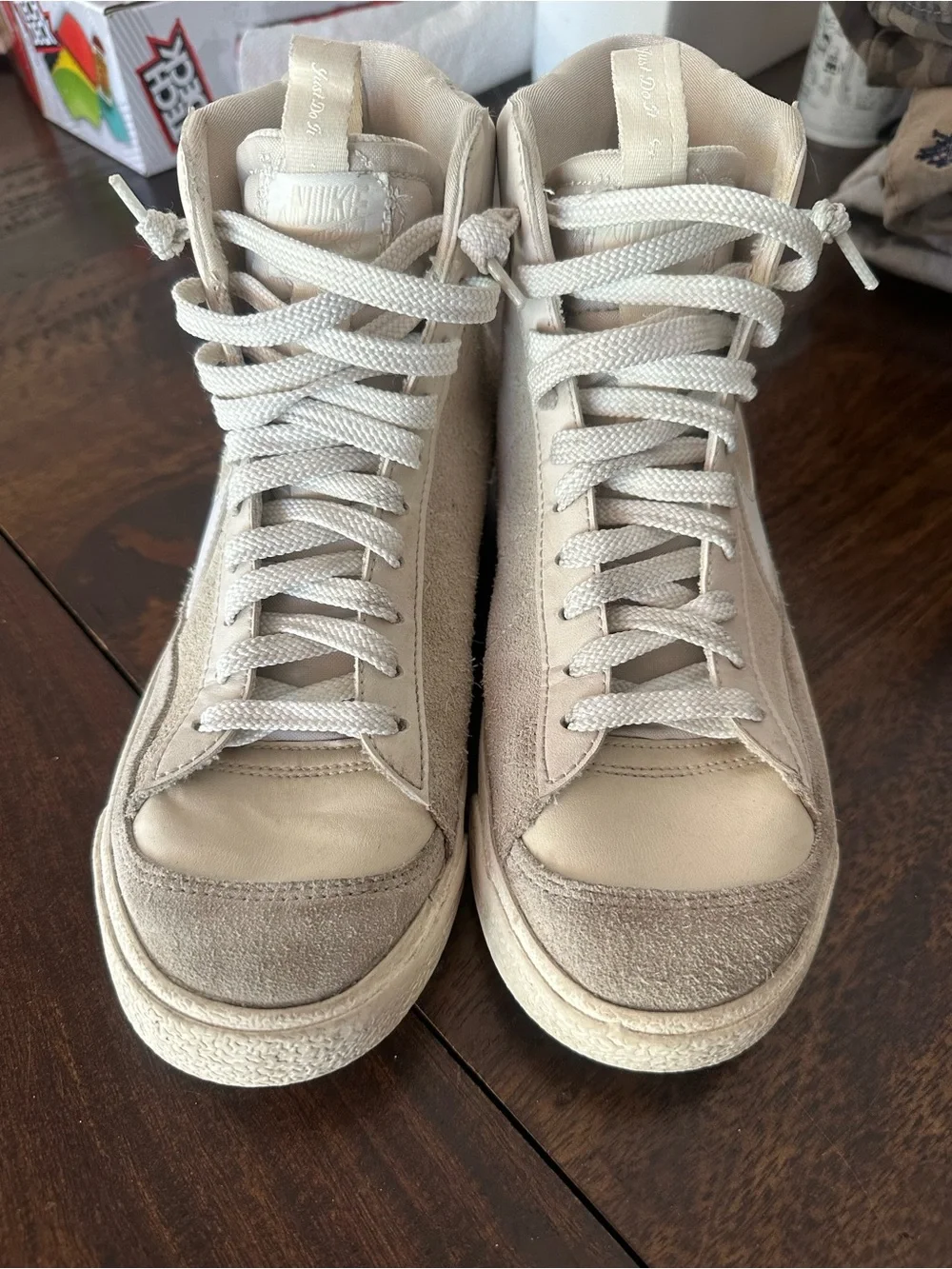 Nike Women’s Lace-Up High-Top Boots in Light Beige size 6.5